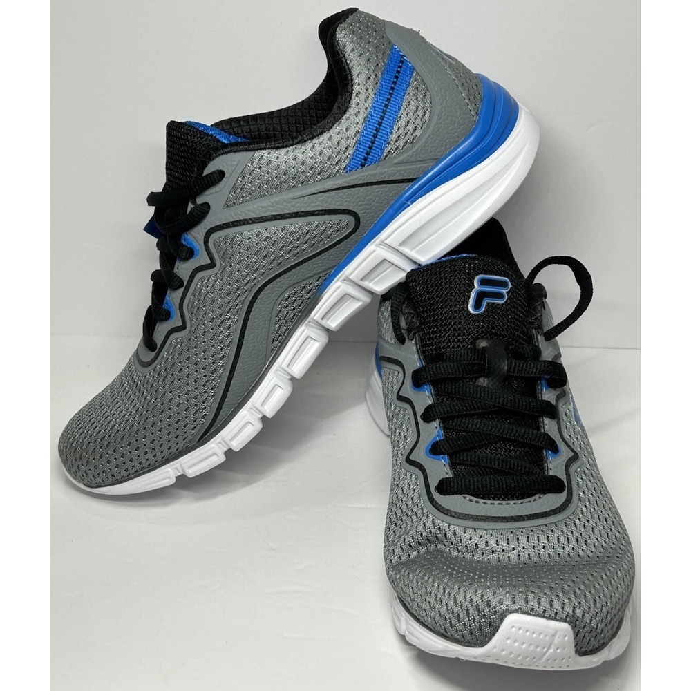 Fila Shoes Mens Athletic Shoes Size 7 Gray Blue White Memory Foam Vernato NWT